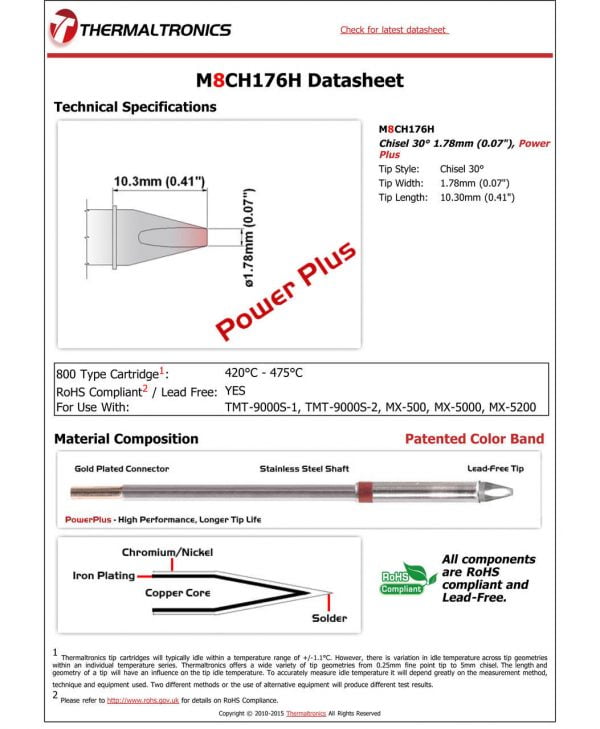 Thermaltronics M8CH176H Metcal STTC-SMTC Compatibility pic