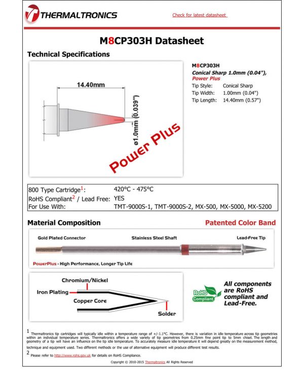 Thermaltronics M8CP303H Metcal STTC-SMTC Compatibility pic