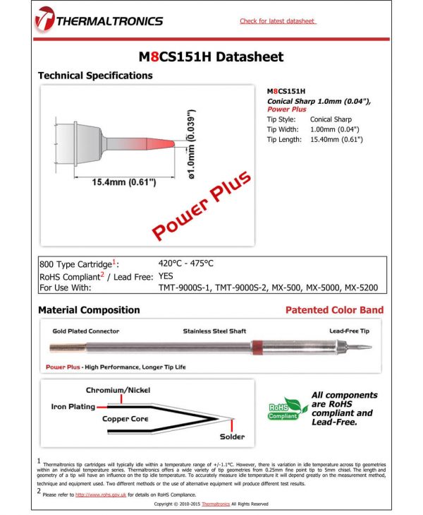 Thermaltronics M8CS151H Metcal STTC-SMTC Compatibility pic