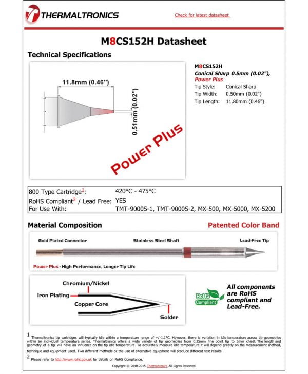 Thermaltronics M8CS152H Metcal STTC-SMTC Compatibility pic