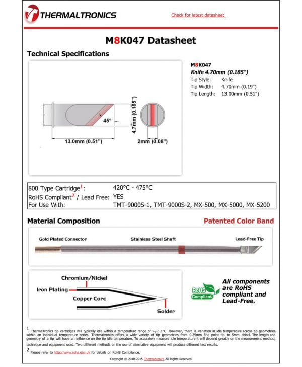 Thermaltronics M8K047 Metcal STTC-SMTC Compatibility pic
