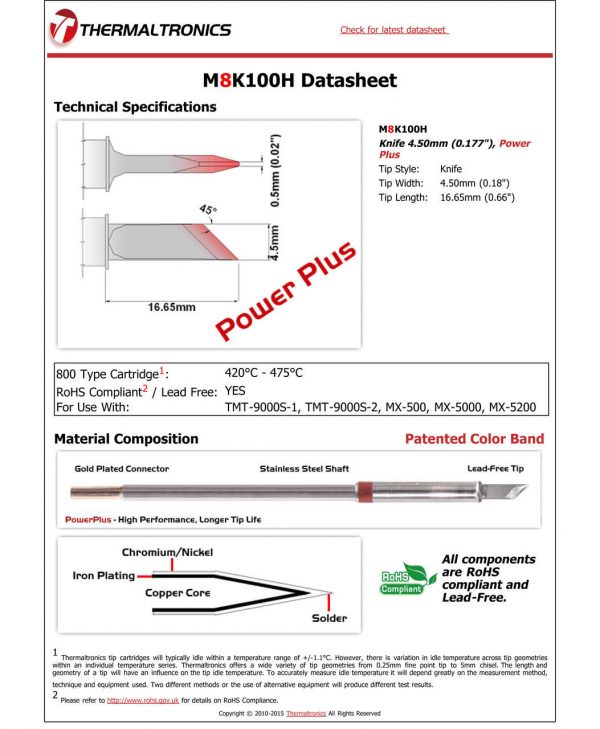 Thermaltronics M8K100H Metcal STTC-SMTC Compatibility pic