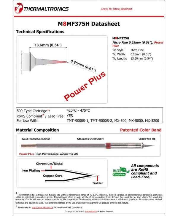 Thermaltronics M8MF375H Metcal STTC-SMTC Compatibility pic