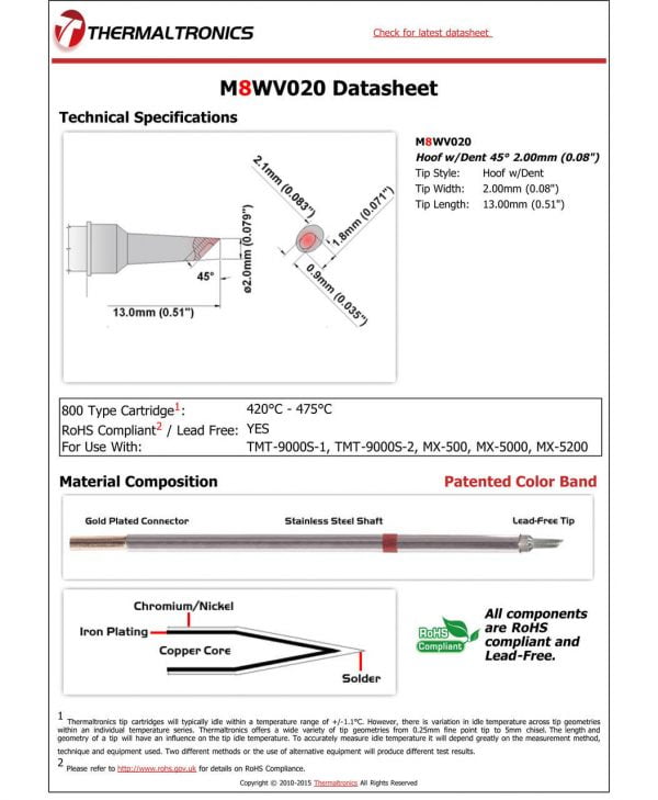 Thermaltronics M8WV020 Metcal STTC-SMTC Compatibility pic
