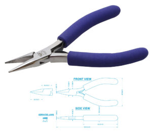 Aven 10307 Pliers Chain Nose 4-1/2" - Serrated - Standard ESD Safe Grips pic