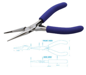 Aven 10311S Pliers Chain Nose Xl 5" - Serrated - Stainless Steel - ESD Safe Grips pic