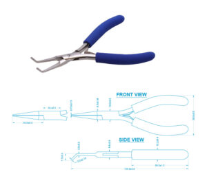 Aven 10312 Pliers Bent Nose 5" - Smooth - Stainless Steel - ESD Safe Grips pic