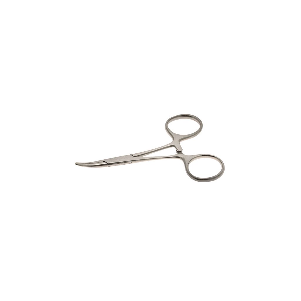 Aven 12002 Hemostat 3-1/2" - curved serrated jaws - 20 to 30 degree bend angle pic
