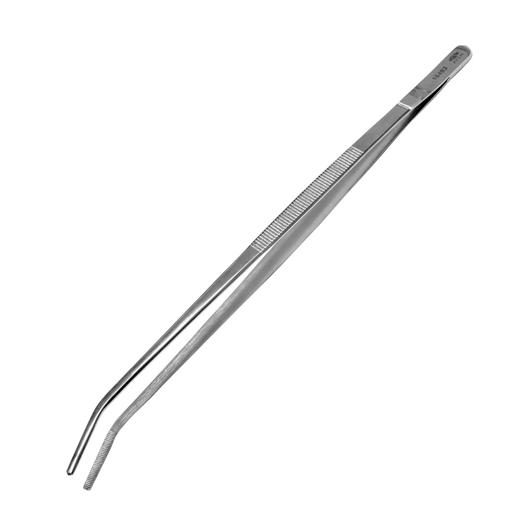 Aven Tools 18493 - Forceps 12 Inches w/Bent Tips - Serrated pic