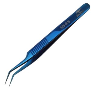 Aven Tools 18851 - Blu-Tek Tweezers w/Fine Angled Tips Style 5B-SS pic