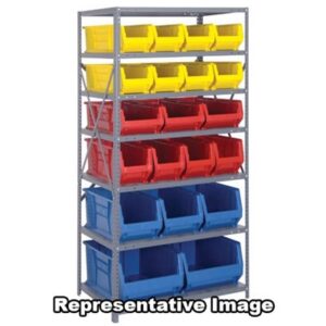 Quantum Storage Systems 2475-20-MIX RD - Hulk Series Container Shelving w/20 Bins - 24" x 36" x 75" - Red pic