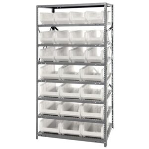 Quantum Storage Systems 2475-950952CL - Hulk Series Clear-View Container Shelving w/24 Bins - 24" x 36" x 75" - Clear pic