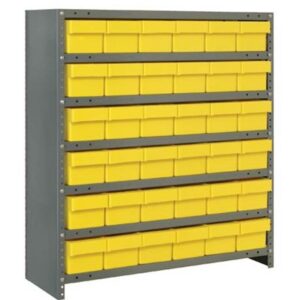 Quantum Storage Systems CL1839-602 YL - Super Tuff Euro Series Closed Style Steel Shelving w/36 Bins - 18" x 36" x 39" - Yellow pic