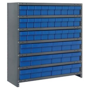 Quantum Storage Systems CL1839-624 BL - Super Tuff Euro Series Closed Style Steel Shelving w/45 Bins - 18" x 36" x 39" - Blue pic