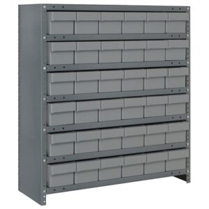 Quantum Storage Systems CL2439-603 GY - Super Tuff Euro Series Closed Style Steel Shelving w/36 Bins - 24" x 36" x 39" - Gray pic