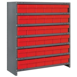 Quantum Storage Systems CL2439-603 RD - Super Tuff Euro Series Closed Style Steel Shelving w/36 Bins - 24" x 36" x 39" - Red pic