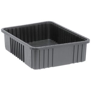 Quantum Storage Systems DG93060CO - Dividable Grid Tote Box - Conductive - I.D. 20.625" L x 15.625" W x 5.5" H - Black - 3/Carton pic