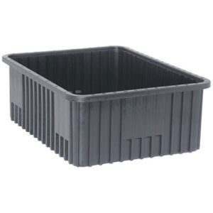 Quantum Storage Systems DG93080CO - Dividable Grid Tote Box - Conductive - I.D. 20.625" L x 15.625" W x 7.5" H - Black - 3/Carton pic