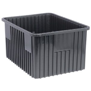 Quantum Storage Systems DG93120CO - Dividable Grid Tote Box - Conductive - I.D. 20.625" L x 15.625" W x 11.5" H - Black - 3/Carton pic