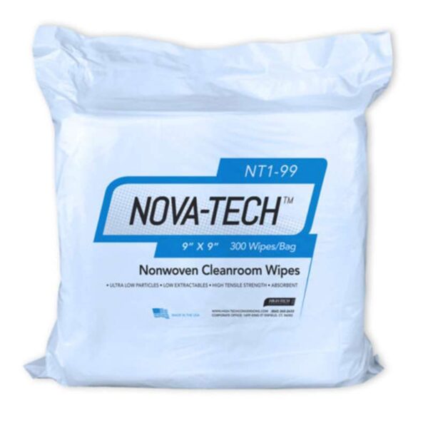 NOVA-TECH NT1 Nonwoven Cleanroom Wipes, 12" x 12", ISO Class 5-8, 150 per Bag, 14 Bags per Case pic