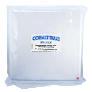 Cobalt Blue Sterile Cleanroom Wipes  Dry, 12" x 12", 20 Wipes per Easy-Tear Bag, 6 ET Bags per Master Bag, 7 Master Bags per Case pic