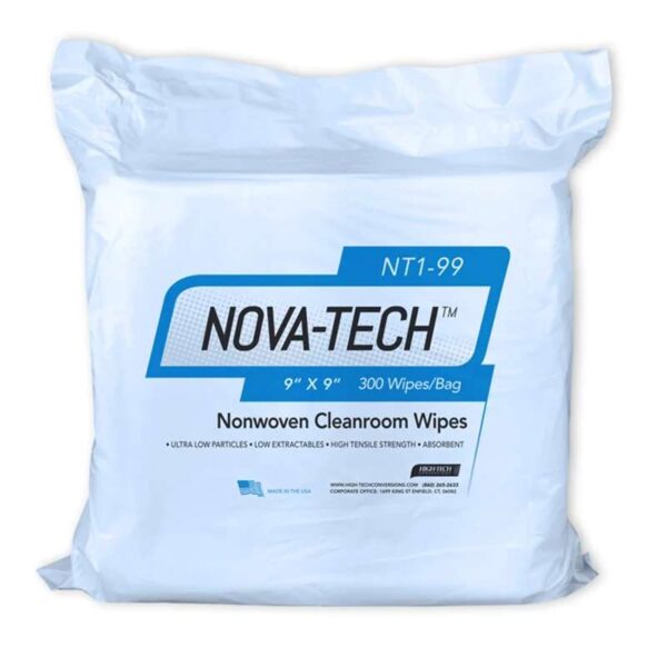 Nonwoven Cleanroom Wipes, 9" x 9", ISO Class 5-8, NOVA-TECH® NT1, 300 Wipes/Bag, 12 Bags/Case pic