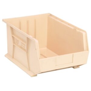 Quantum Storage Systems QUS255-IV - Ultra Stack and Hang Bin - I.D. 15.125" L x 10" W x 7.75" H - Ivory - 4/Carton pic