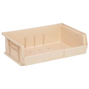 Quantum Storage Systems QUS245-IV - Ultra Stack and Hang Bin - I.D. 10.25" L x 15" W x 4.75" H - Ivory - 6/Carton pic