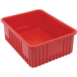 Quantum Storage Systems DG93080-RD - Dividable Grid Tote Box - I.D. 20.625" L x 15.625" W x 7.5" H - Red - 3/Carton pic