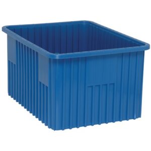 Quantum Storage Systems DG93120-BL - Dividable Grid Tote Box - I.D. 20.625" L x 15.625" W x 11.5" H - Blue - 3/Carton pic