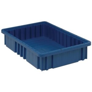 Quantum Storage Systems DG92035-BL - Dividable Grid Tote Box - I.D. 14.875" L x 9.25" W x 3" H - Blue - 12/Carton pic