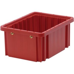 Quantum Storage Systems DG91050-RD - Dividable Grid Tote Box - I.D. 9.1875" L x 6.5625" W x 4.5" H - Red - 20/Carton pic