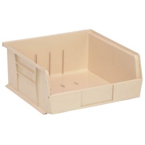 Quantum Storage Systems QUS235-IV - Ultra Stack and Hang Bin - I.D. 10.25" L x 10" W x 4.75" H - Ivory - 6/Carton pic