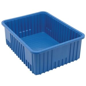 Quantum Storage Systems DG93080-BL - Dividable Grid Tote Box - I.D. 20.625" L x 15.625" W x 7.5" H - Blue - 3/Carton pic