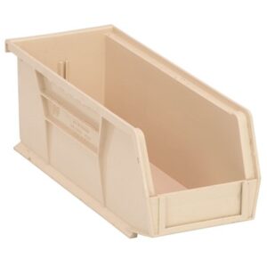 Quantum Storage Systems QUS224-IV - Ultra Stack and Hang Bin - I.D. 10.25" L x 3.1875" W x 3.75" H - Ivory - 12/Carton pic