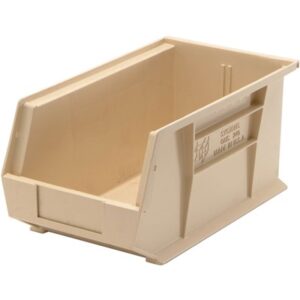 Quantum Storage Systems QUS240-IV - Ultra Stack and Hang Bin - I.D. 14" L x 6.5625" W x 6.75" H - Ivory - 12/Carton pic