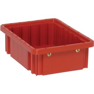 Quantum Storage Systems DG91035-RD - Dividable Grid Tote Box - I.D. 9.1875" L x 6.5625" W x 3" H - Red - 20/Carton pic