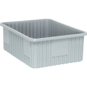 Quantum Storage Systems DG93080-GY - Dividable Grid Tote Box - I.D. 20.625" L x 15.625" W x 7.5" H - Gray - 3/Carton pic