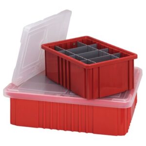 Quantum Storage Systems COV92000CL - Snap-On Cover for Dividable Grid Tote Box DG92035/DG92060/DG92080 - Clear - 4/Carton pic