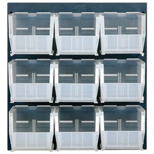 Quantum Storage Systems QLP-1819-230-9CL - Clear-View Series Louvered Panel w/9 QUS230CL Bins - 18" x 19" - Gray pic