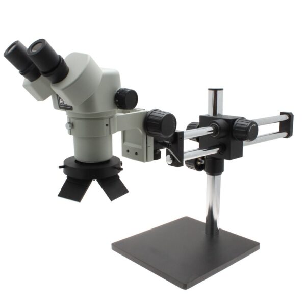 Aven SPZ-50-534-223 Stereo Zoom Binocular Micrscope Spz-50 - 6.75X-50X- On Double Arm Boom Stand - OLED Ring Light pic