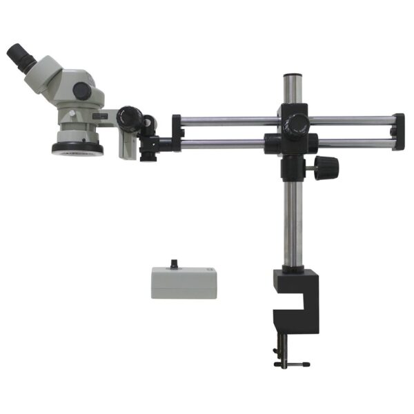 Aven SPZ50-209-536 Spz-50 Stereo Zoom Microscope - 6.7X - 50X- On Dual Arm Boom Stand - Integrated Ring Light pic