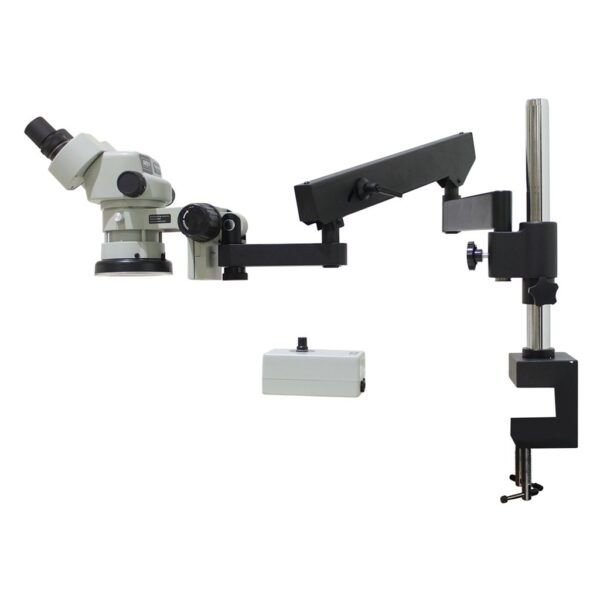 Aven SPZ50-209-550-PCL SPZ-50 Stereo Zoom Microscope - 6.7X - 50X - Articulating Arm Stand - integrated Ring Light pic