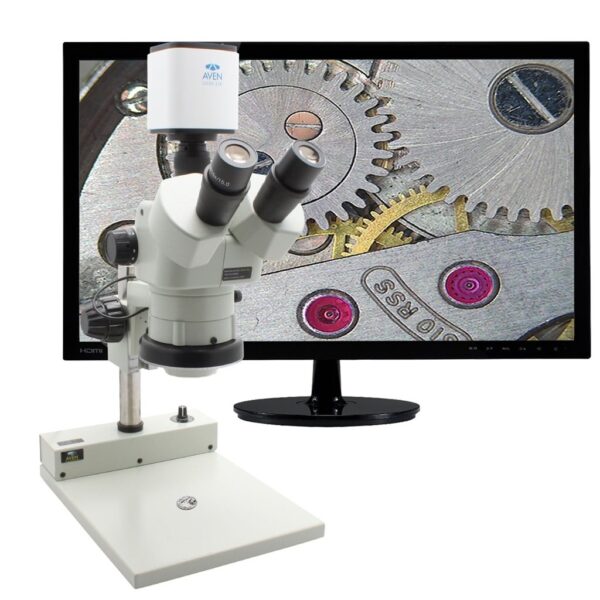 Aven SPZV-50-258-512 Stereo Zoom Trinocular Microscope SPZV-50 - 6.7X - 50X - Mighty Cam Pro - PLED Stand pic