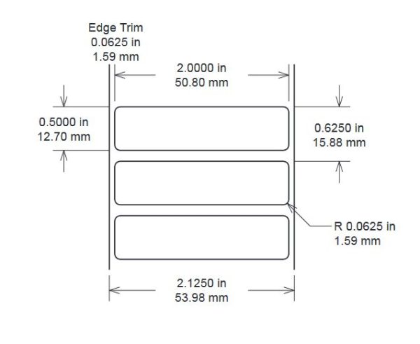 2.00" x 0.50" PCB Labels, General Purpose, Glossy White Polyimide, TTL120, 10,000 Count pic