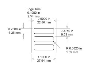 0.90" x 0.25" ESD PCB Labels, General Purpose, Semi-Gloss White Polyimide, TTL130, 10,000 Count pic