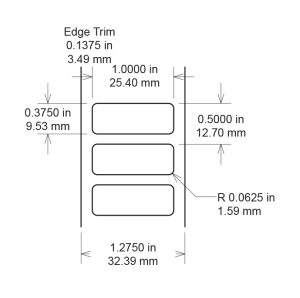 1.00" x 0.375" PCB Labels, General Purpose, Matte Tan Polyimide, TTL131, 10,000 Count pic