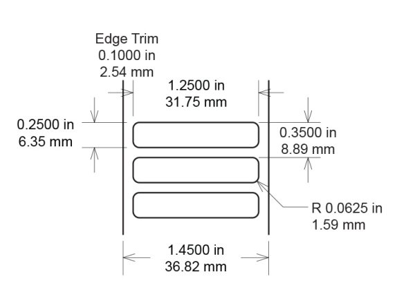 1.25" x 0.25" PCB Labels, General Purpose, Glossy White Polyimide, TTL134, 10,000 Count pic