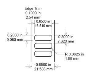 0.65" x 0.20" PCB Labels, General Purpose, Matte White Polyester, TTL136, 10,000 Count pic