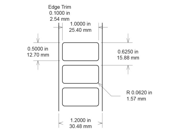 1.00" x 0.50" PCB Labels, General Purpose, Glossy White Polyimide, TTL147, 10,000 Count pic